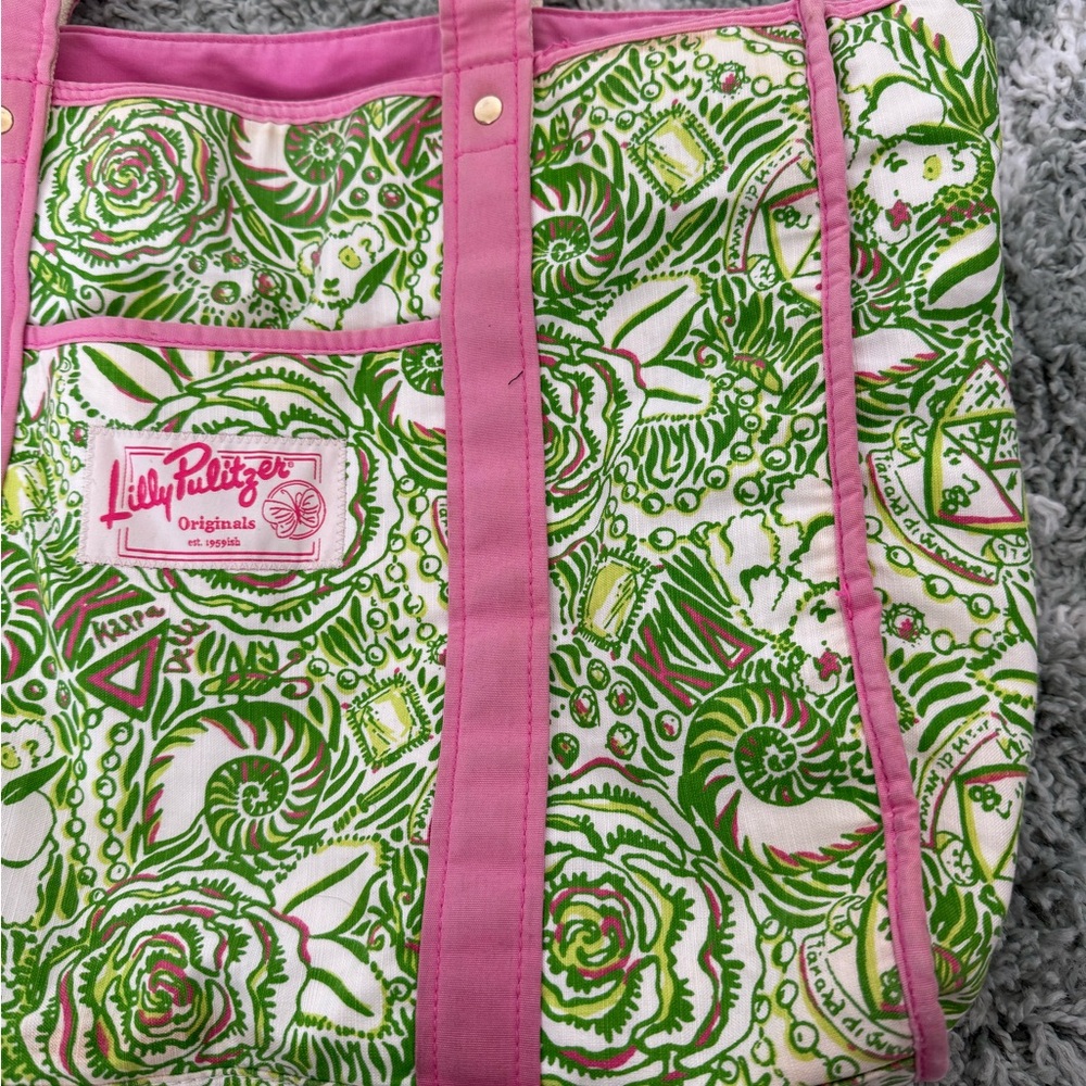 Lilly Pulitzer Pink and Green Tote Bag - Kappa Delta - Picture 2 of 5